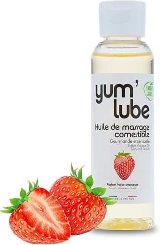 Yum'Lube | Olio massaggio comestibile alla Fragola – Sensuale per coppia, Corpo rilassante & massaggi intimi