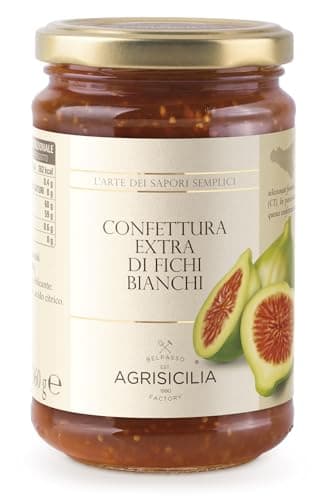 Agrisicilia Confettura extra di Fichi bianchi lavorazione artigianale vasetto da 360 grammi