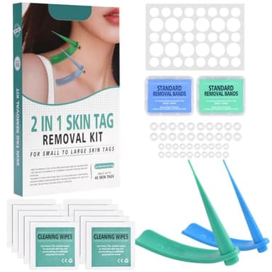 ACWOO Rimozione della Verruca Peduncolare Kit, Indolore Auto Skin Tag Remover, 2 in 1 Elimina Fibromi Penduli 2-8 mm, Rimozione Dell'etichetta della Pelle, Fall Off Kit a Casa