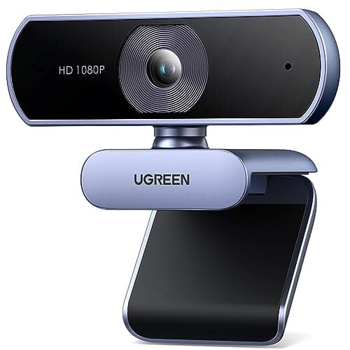 UGREEN Webcam Full HD 1080P 30FPS USB PC Camera 2 Microfono Incorporato Rotazione di 360 Gradi Plug Play per Windows MacOS Linux Supporto Youtube Streaming Skype Video Calling Zoom Videoconferenze