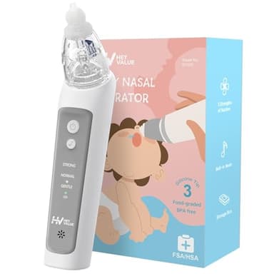 Aspiratore Nasale Neonato, Aspiratore Nasale Neonato Elettrico,Aspira Muco Neonato, Aspiratore Nasale Elettrico, Lavaggio Nasale Bambini - Pulizia Naso Neonato(Grigio)