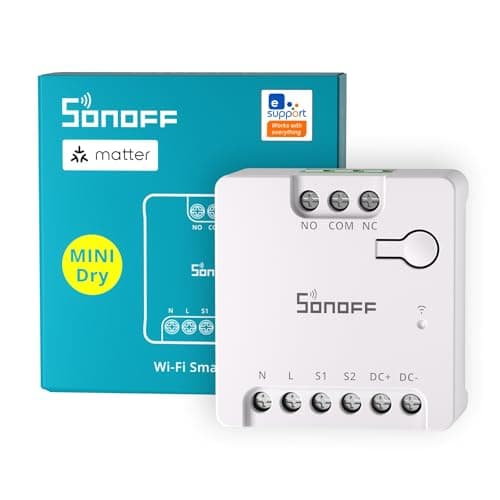 SONOFF Contatto Pulito MINI-D Interruttore Intelligente | WiFi 2.4G | 8W | Protocollo Matter compatibile con Alexa, Google Home, Home Assistant | Per porte di garage, controllo caldaia, ecc.Senza hub