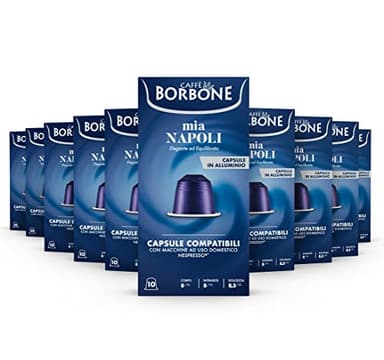 Caffè Borbone Miscela Mia Napoli - 100 Capsule ALLUMINIO (10 confezioni da 10) - Compatibili con le Macchine ad uso domestico Nespresso*