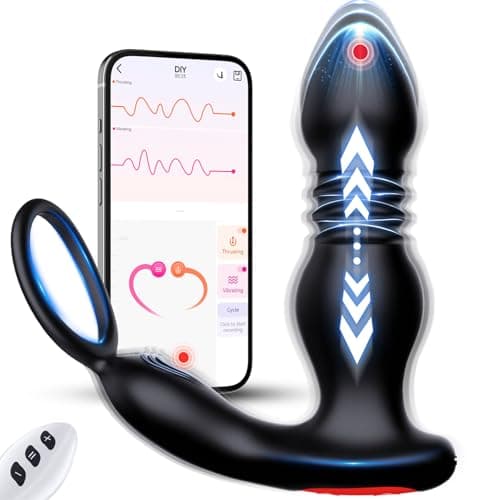 Prostata Vibratore Anale Plug Analesex con Anello per Pene, 3 in1 Anal Plug Vibratore per Uomo Sex Toys, Anello Vibrante per il pene con 7 Modalità, Sex Toys Uomo Plug Anale Vibrante
