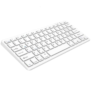 Tastiera Bluetooth per iPad, tastiera Bluetooth compatibile con iPad 10.2/9.7, iPad Pro 11/iPad Pro 12.9, iPad Air/iPad Mini/iPhone, tastiera wireless Bluetooth per Windows, iOS, Android,Bianco