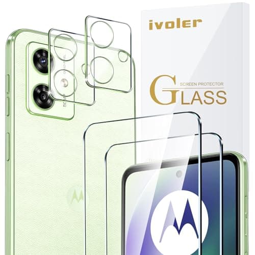iVoler 2+2 Pezzi Vetro Temperato per Motorola Moto G54 5G / Moto G64 5G, 2 Pezzi Pellicola Protettiva con 2 Pezzi Pellicola Fotocamera, Durezza 9H, Anti Graffio, HD Chiaro, Senza Bolle