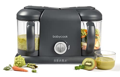 BÉABA, Babycook Duo, Cuocipappa Omogeneizzatore, Cottura a Vapore rapida in 15 minuti, Capacità XXL 2200 ml, Robot per Pappe 4 in 1, Neonato e Bambino, Dark grey