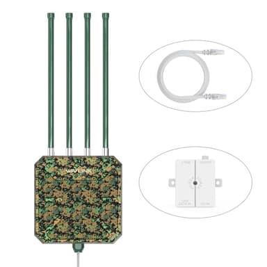 WAVLINK AX3000 Outdoor WiFi 6 Extender Long Range, WiFi 6 Point di accesso wireless esterno, supporto PoE attivo, Antenne 4x8dBi, Soluzione WiFi Esterna, IP67, Fino a 128 Dispositivi Fattoria,