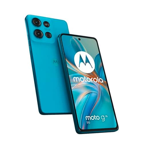 moto g75 5G (8/256GB, display 6.78" FHD+ 120Hz, 50MP+8MP+Sensore antisfarfallio, Qualcomm Snapdragon 6 Gen 3, selfie 16MP, 5000mAh, ricarica rapida 30W, Android 14), Aqua Blue