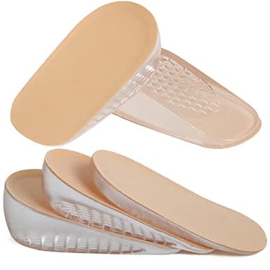 Olukssck Mezze Solette Gel per Aumentare l'altezza del Tallone, 1 paio di Talloniere in Silicone per Tallonite Invisibili | Inserti per Scarpe Rialzo Tallone(S per le donne, altezza: 3 cm, khaki)
