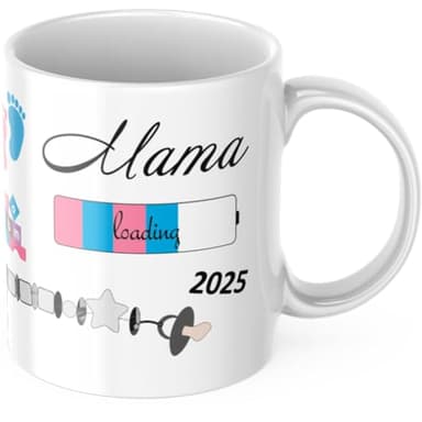 geschenke-fabrik.de - Tazza con scritta – Mama loading 2025 – Regali per le future mamme/regalo per donne incinte – Gravidanza annunciare idee – Baby loading – Tazza Mama 2025