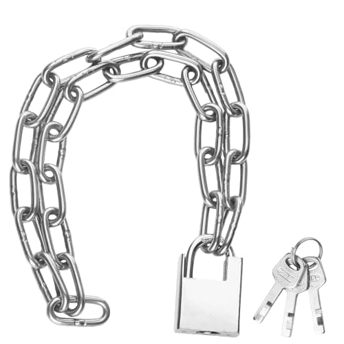 lucchetti per bicicletta, 80 cm, catena di sicurezza, lucchetto per moto, catena in acciaio inox con lucchetto e chiave per garage, porte, recinzioni, scooter, antifurto