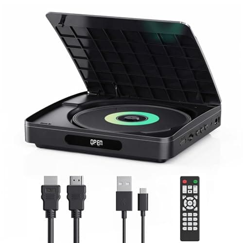 Mini lettore DVD, lettore DVD/CD YOTON 1080P HD, supporto TV HDMI/USB, nessuna limitazione regionale, NTSC/PAL, ultima funzione di memoria, telecomando