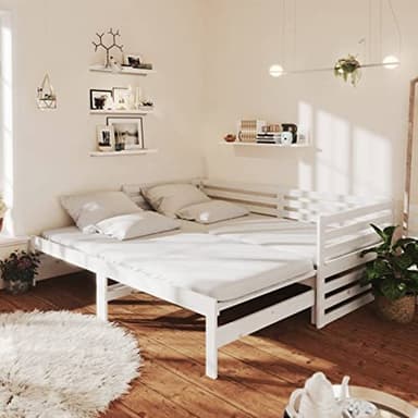 Tidyard Divano Letto a Scomparsa Moderno in Legno Mssello di Pino 2X(90x200) cm,Divano Letto 2 Posti,Divano Letto Estraibile in Legno,Divano Letto Singolo Matrimoniale,Divano Letto con Doghe Legno