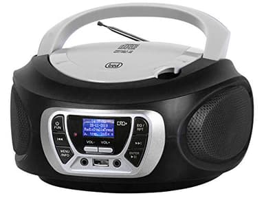 Trevi CMP 510 DAB, Stereo Portatile con Radio DAB, Lettore CD, USB e AUX-IN, Impianto Stereo Casa con Presa Cuffia, Telecomando, Mini HiFi, Display Retroilluminato Blu Dot Matrix, Nero