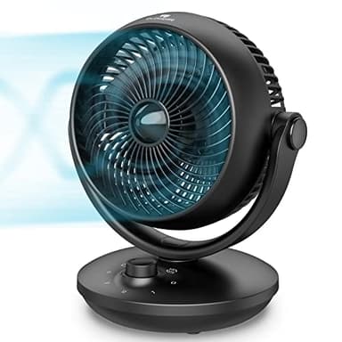 DR.PREPARE Ventilatore da Tavolo Silenzioso 28dB 15㎡ 3 Velocità Oscillazione 70°&100° Ventilatore Potente Circolazione dell'Aria per Camera da Letto Ufficio Soggiorno Camper Cucina