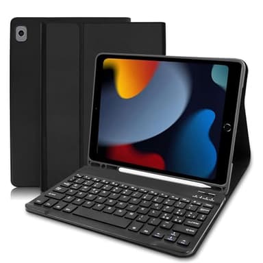 COEZFE Tastiera per iPad 9 Generazione 2021, Custodia Tastiera per iPad 9a Gen/iPad 8a Gen 2020/ iPad 7a Gen 2019/ iPad Pro 10.5/ iPad Air 3, Italiano ‎QWERTY Bluetooth Tastiera per ipad 10,2, Nero