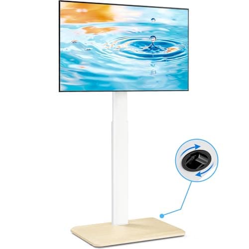 5Rcom Supporto TV da Pavimento con Ruote Nascoste, Porta Tv Da Terra Mobile Girevole e Regolabile in Altezza per TV da 24-55 Pollici, Carrello Porta Tv con Staffa Fino a 30 kg, Max VESA 400x400mm
