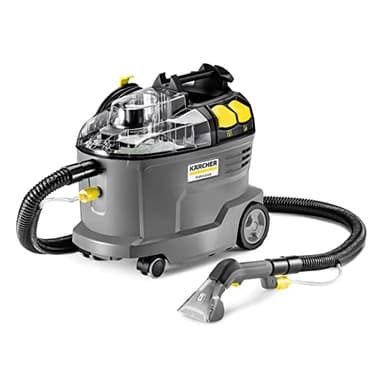 Kärcher Puzzi 8/1 Lava Tappeti Lava Moquette, serbatoio da 5l, per la pulizia di tappezzeria e rimozione di macchie su superfici tessili, include bocchetta ergonomica e corta per tappezzeria, nero