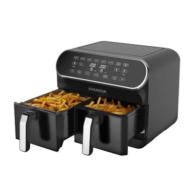 KASANOVA friggitrice ad aria doppio cestello 1700 W nera, friggitrice ad aria doppia, friggitrice ad aria doppio cassetto
