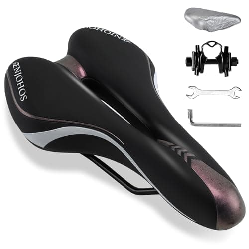 ENJOHOS Sella MTB Antiprostata, Sella Bici da Corsa Ergonomica Sellino Bicicletta Impermeabile Sella Bici Comoda per Uomo Donna Mountain Bike, Bici Pieghevole, Bici da Strada (viola)