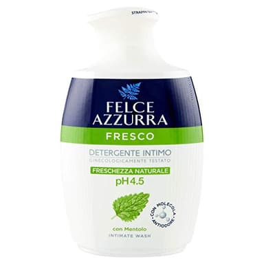 Felce Azzurra - Detergente Intimo Fresco al Mentolo per Igiene Intima Quotidiana Ph 4.5, Sapone Intimo Delicato Elimina Cattivi Odori, Ginecologicamente Testato Dona Freschezza Naturale a Lungo, 250ml