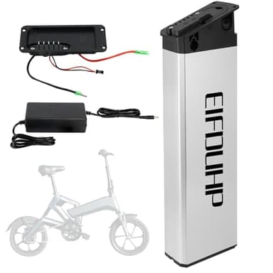 Batteria Litio Bici Elettrica Pieghevole da 48V 17,5Ah con Caricatore, Batteria Ebike Incorporata Rimovibile per Bicicletta Pieghevole 1000W 750W 500W 350W 250W