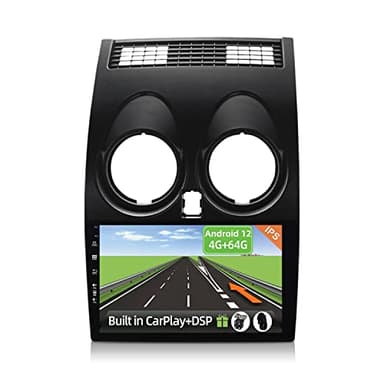 YUNTX Android 12 2 Din Autoradio Adatto per Nissan Qashqai J10(2008-2014)-4G+64G-[Integrato CarPlay/Android auto/DSP]-8 Core-Gratuiti 4LED Camera-Supporto DAB/Controllo del Volante/360°Camera/BT 5.0