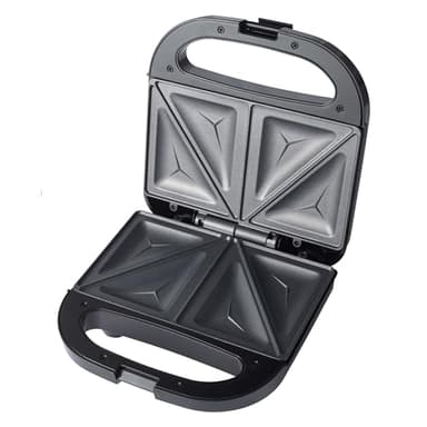 Progress EK5851P Toaster per sandwich elettrico da 2 fette - doppio snack maker, piastre di cottura antiaderente, controllo della temperatura automatico, luci indicatori di alimentazione/pronto, 750W