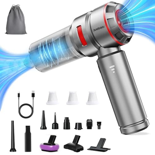 Aspirapolvere Senza Fili Aspirabriciole Portatile: 16000Pa Aspiratore per Auto Potente - Batteria da 6000mAh Mini Aspirapolvere con 3 Filtri HEPA - USB Ricaricabile Aspiratore per Auto Peli Casa Letto