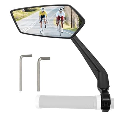 Arkham Specchietto retrovisore per bicicletta,Vetro HD Specchietto Bici Regolabile Girevole a 360°per Manubrio 21-25.4mm,Specchietti per Bici Elettrica Scooter Motorbike Universale(Sinistro)