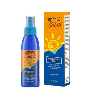L'AMANDE Soleil - Olio Capelli Spray Idratante ed Emolliente con Camomilla, Protezione Solare, Delicato e Naturale, Districante, per Mare, Montagna, Bambini e Adulti, 100 ml