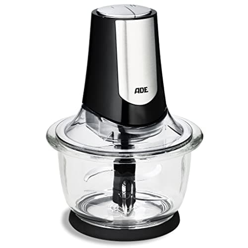 ADE KA2110 Potente tritatutto elettrico | motore da 500 W | 2 velocità | cipolle, carne, verdure | 4 lame en acciaio inox | grande ciotola in vetro da 1,2 litre