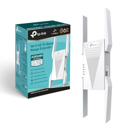 TP-Link RE815XE Ripetitore WiFi 6E AXE5400Mbps Tri-Band, 160MHz, Banda Dedicata a 6 GHz, Roaming Intelligente, EasyMesh, Amplificatore Mesh WiFi Extender, Ripetitore WiFi Per Casa, Access Point