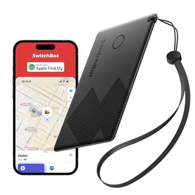 SwitchBot Wallet Finder Card, Smart AirTag compatibile con Apple Find My(Solo per iOS), Bluetooth Tracker per chiavi, telefoni, bagagli, fino a 3 anni di batteria, Resistente all'acqua e alla polvere