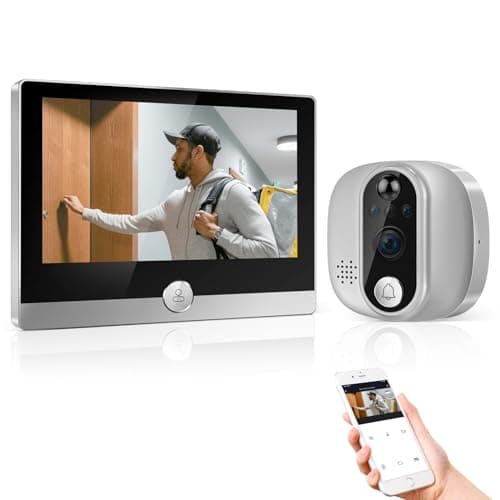 Jeatone Spioncino Digitale Wifi,Spioncino Elettronico con Monitor 4,3" Pollici,Occhiello Porta con Telecamera,Visione Notturna,Rilevamento Movimento PIR, Audio Bidirezionale,158 °Grande Angolo