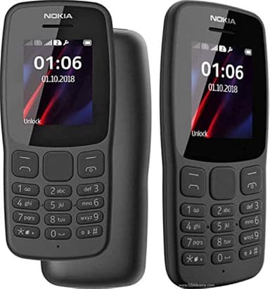 Nokia 106 tutti i vettori 4GB Dual Sim 2018 Grigio Scuro Con Torcia LED - Radio FM - Big Button Phone