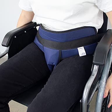 Mobiclinic, Cintura di sostegno addominale e pelvico, Sicurezza, Imbottita, Marchio europeo, Per sedia a rotelle, Divano, Chiusura clip, Regolabile, Taglia m, 75-160 cm