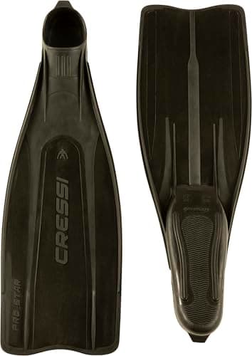 Cressi Pro Star Fins Pinne Alta Resa per Immersione, Apnea e Snorkeling, Nero/Nero, 43/44