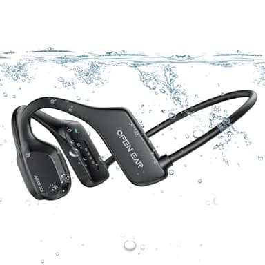 Cuffie a conduzione ossea, cuffie da nuoto impermeabili IPX8 Cuffie auricolari aperte wireless Bluetooth 5.3 Memoria incorporata da 16 GB, Auricolari wireless Cuffie subacquee per nuoto, ciclismo