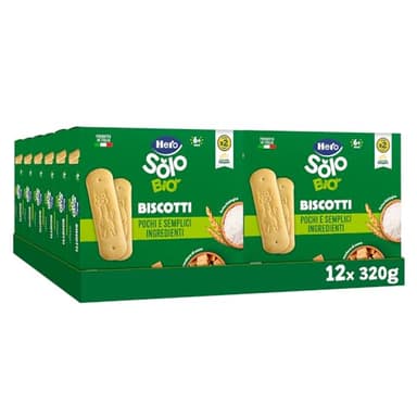 Hero Solo Bio, Biscotti Solubili 100% Biologici, senza zuccheri aggiunti e senza olio di palma - 12 confezioni da 320 gr