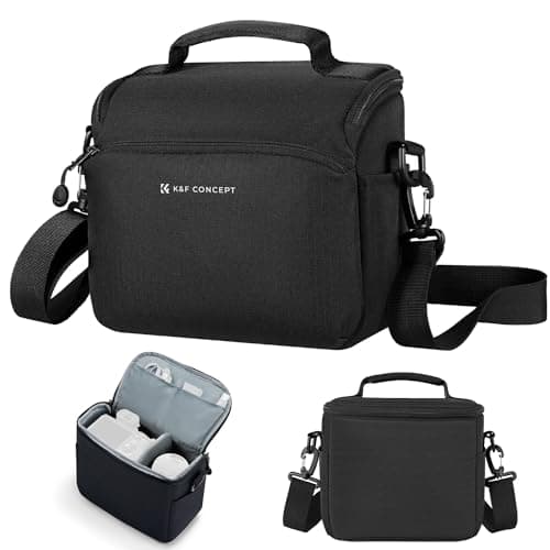 K&F Concept Borsa per fotocamera, piccola borsa a tracolla singola Crossbody Custodia con cinghia regolabile compatte Borse per macchina fotografia DSLR/SLR/Mirrorless-ferroso