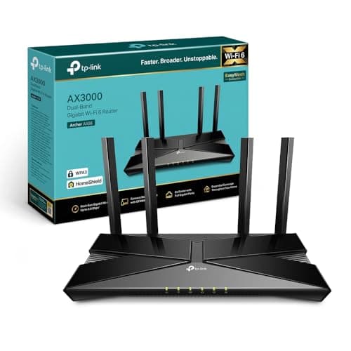 TP-Link Archer AX58 AX3000Mbps Router WiFi 6 Dual-Band, 4 Porta Gigabit, 2402Mbps su 5 GHz e 574Mbps su 2,4 GHz, 4 Antenne Ad Alto Guadagno, Rete Ospiti, QoS, EasyMesh, WPA3, Alexa, non supporta xDSL