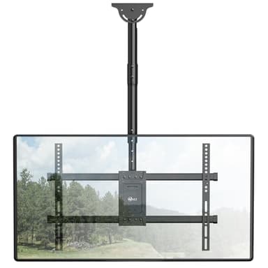 WALI Supporto TV da Soffitto - Staffa TV Soffitto Inclinabile Girevole per Schermi da 37-70 pollici - Supporto per TV a Soffitto Full Motion Regolabile fino a 50kg, VESA 600 x 400mm(CM3770), Nero