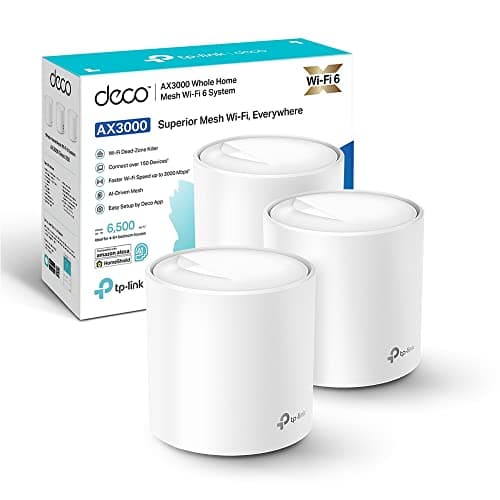 TP-Link Deco X50 Mesh WiFi 6 AX3000Mbps Dual Band, Copertura fino a 600m², Ottimale per Casa Grande, Connetti più di 150 Dispositivi, 3 Porte Gigabit, OFDMA, MU-MIMO, WPA3, HomeShield, 3pz