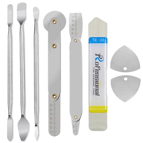 Haojiaho Kit di 8 Strumenti di Riparazione per Telefoni Cellulari, Strumento di Apertura Ultra Sottile 0,1mm per Schermo Curvo LCD, Metal Utensili per la Dismontazione dei Telefoni Mobili