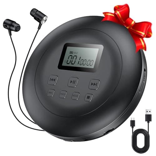 Gueray Lettore CD Portatile Lettore CD Personale con Cuffie Display LCD Anti-Skip Protezione HiFi Classico CD Walkman Lettore di Musica Lettore CD Memoria per Auto Casa