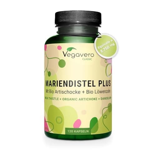 Complesso di Cardo Mariano + Tarassaco BIO + Carciofo BIO | 80% Silimarina | 120 capsule | Depurativo e Disintossicante Fegato | 2,5% Cinarina e 4% Acido Clorogenico | Vegan | Vegavero®