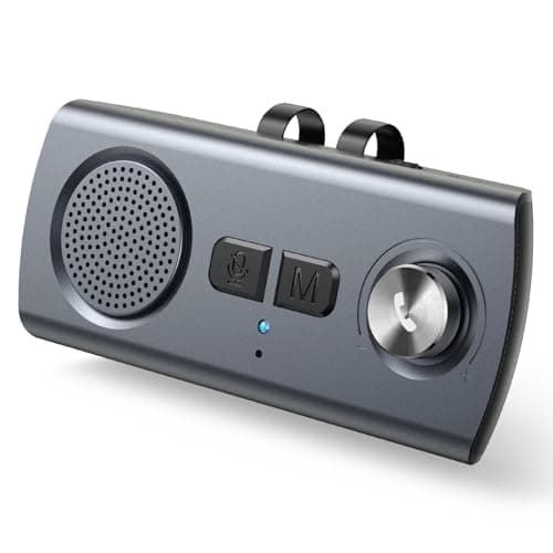 AGPTEK Vivavoce per Auto Bluetooth 5.3 con Siri, Assistente Google, Kit per Auto con Altoparlante Wireless con Slot per Scheda TF, Supporta la Connessione di 2 Telefoni Contemporaneamente