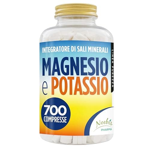 Magnesio e Potassio 700 Compresse - Magnesio Citrato e Potassio Citrato - contro Stanchezza e Fatica Fisica, Caldo, Sali Minerali Organici Altamente Assimilabili - Fornitura di Lunga Durata (1)